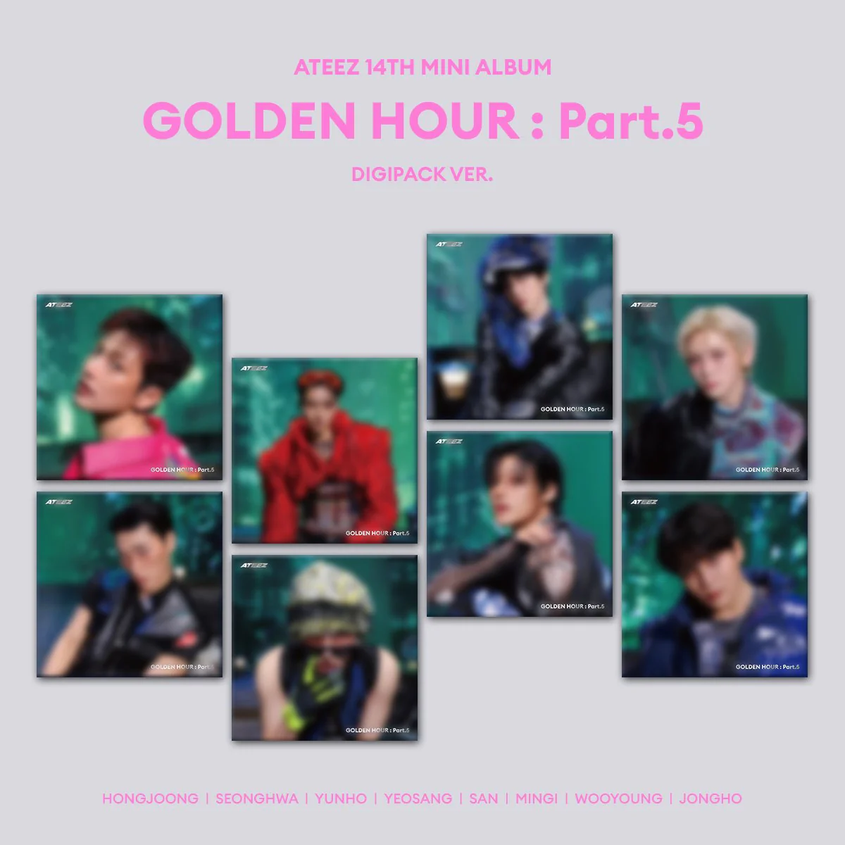 ATEEZ - GOLDEN HOUR : PART.5 14TH MINI ALBUM TOKTOQ GIFT DIGIPACK VER SET
