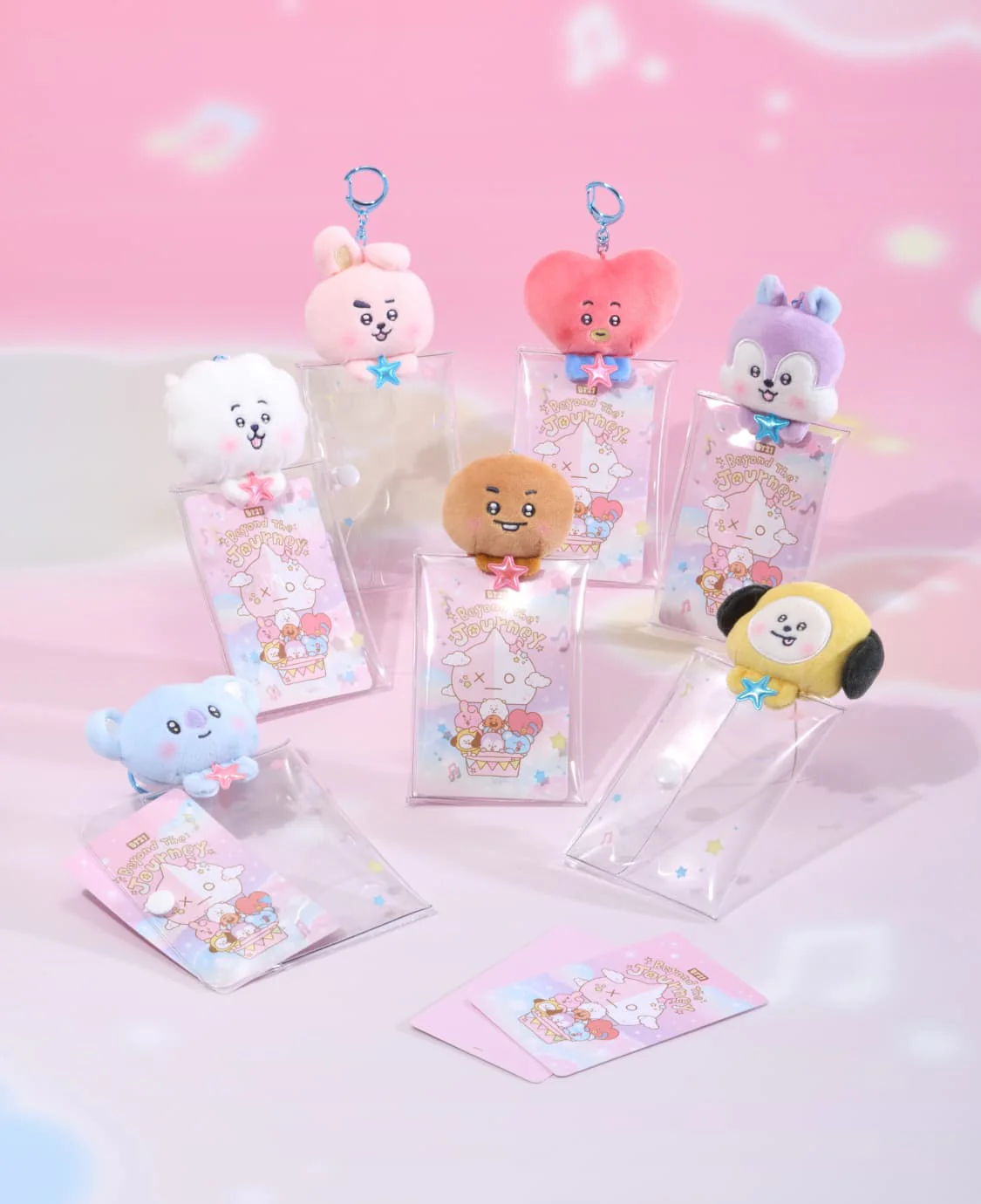 BT21 - BEYOND THE JOURNEY CLEAR PLUSH POUCH KEYRING