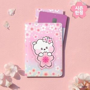 BT21 - CHERRY BLOSSOM LEATHER PATCH CARD CASE RJ