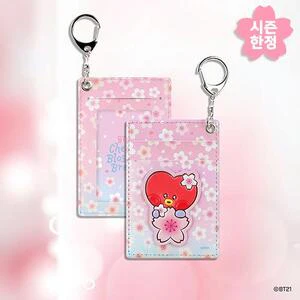BT21 - CHERRY BLOSSOM LEATHER PATCH CARD HOLDER TATA