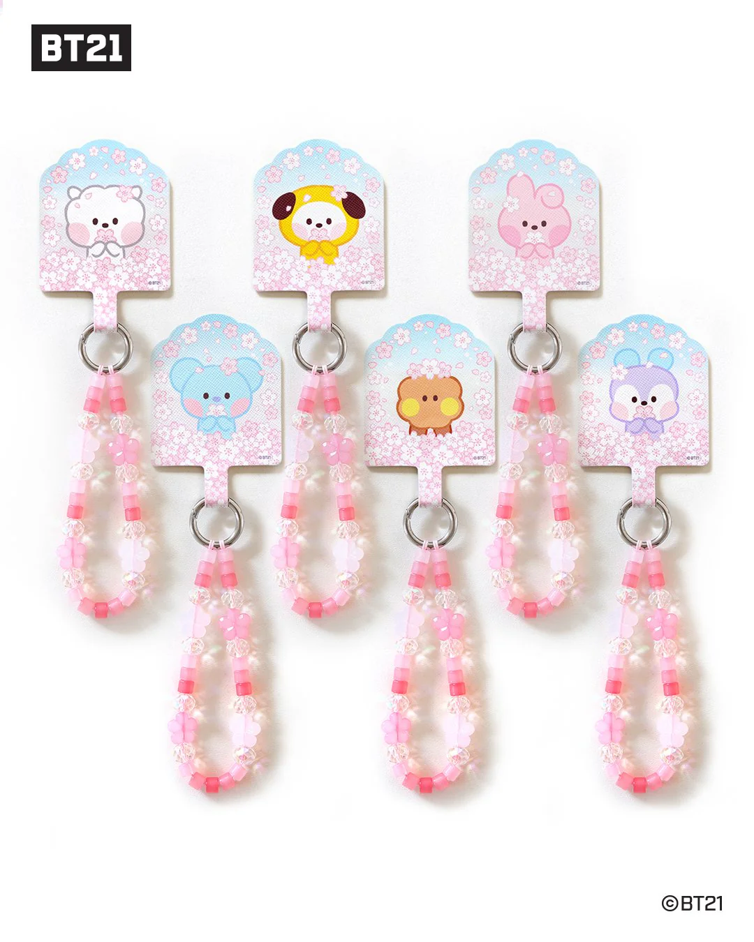 BT21 - CHERRY BLOSSOM MININI PHONE TAG HOLDER