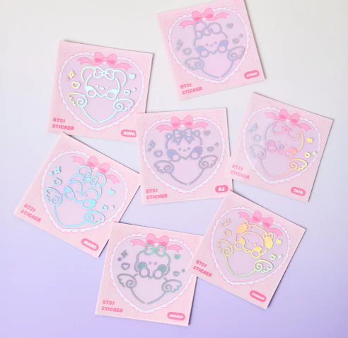 BT21 - RIBBONED U MININI HOLOGRAM MEDIUM STICKER (2EA)