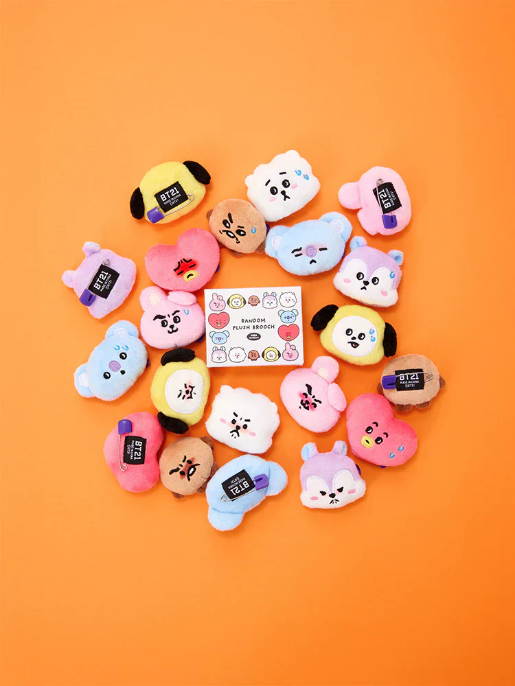 BT21 - TODAY'S FACE RANDOM FACE PLUSH BROOCH (1P)