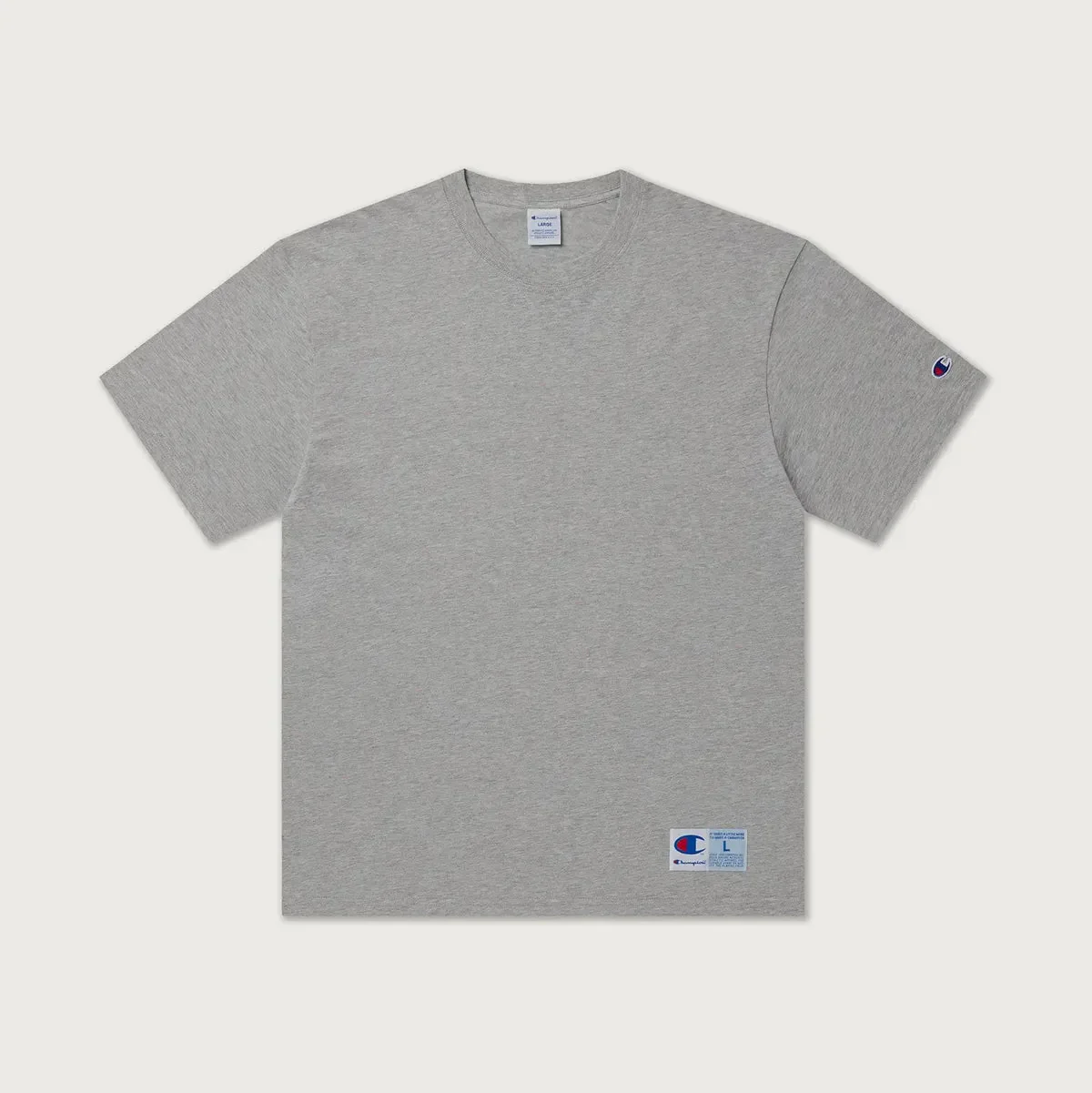 [BTS V PICK] CHAMPION JOCK TAG SHORT SLEEVE T-SHIRT GREY