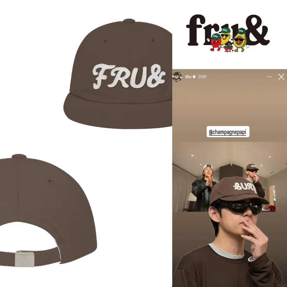 [BTS V PICK] FRUAND STITCH LOGO CAP BROWN