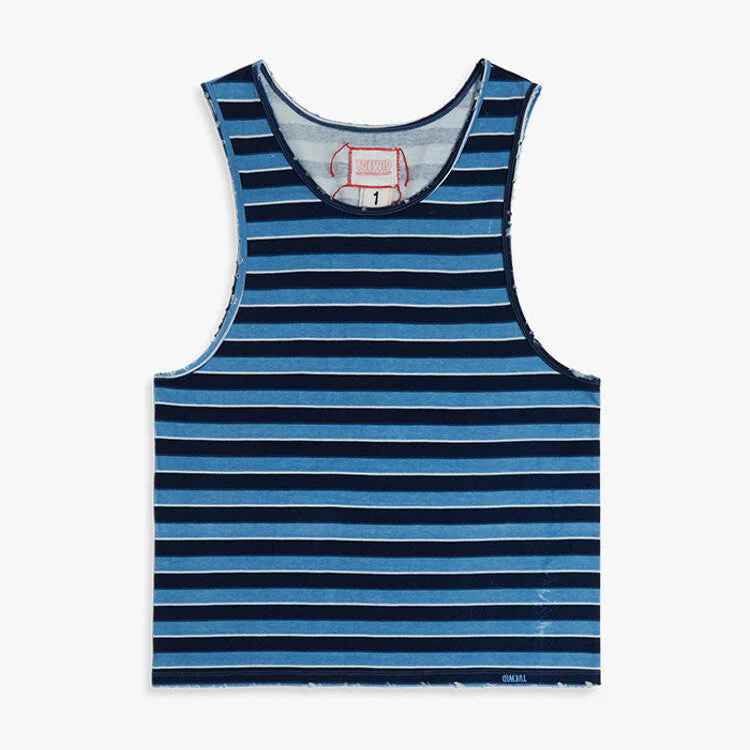 [BTS V PICK] TUEWID DISTRESSED SOLSTICE TANK TOP IN INDIGO STRIPE