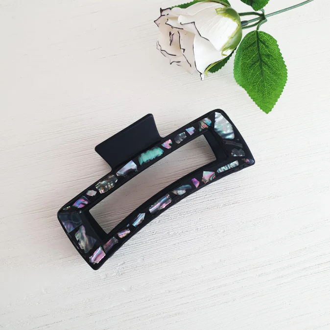MOTHER OF PEARL HAIR CLIP SQUARE (L SIZE)