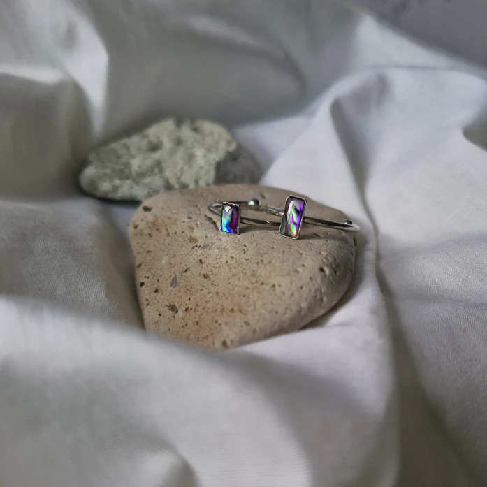 MOTHER OF PEARL RING DEEP LAKE