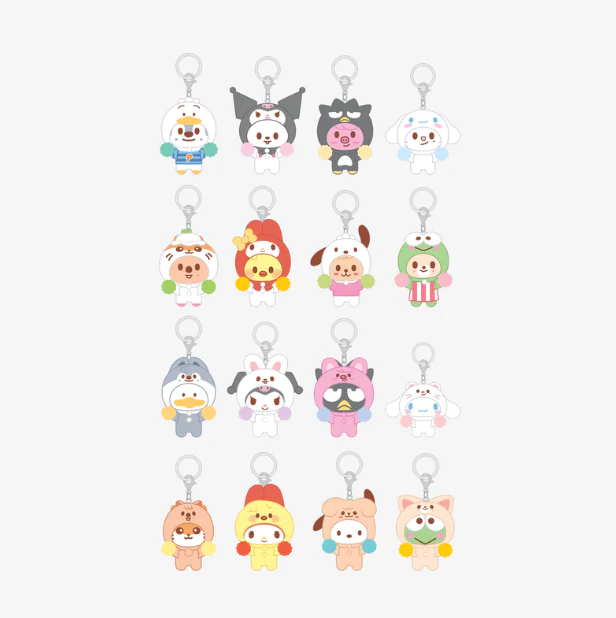 STRAY KIDS - SKZOO X SANRIO CHARACTERS OFFICIAL MD SECRET FLOCKED FIGURE KEYRING (CHEER UP VER)