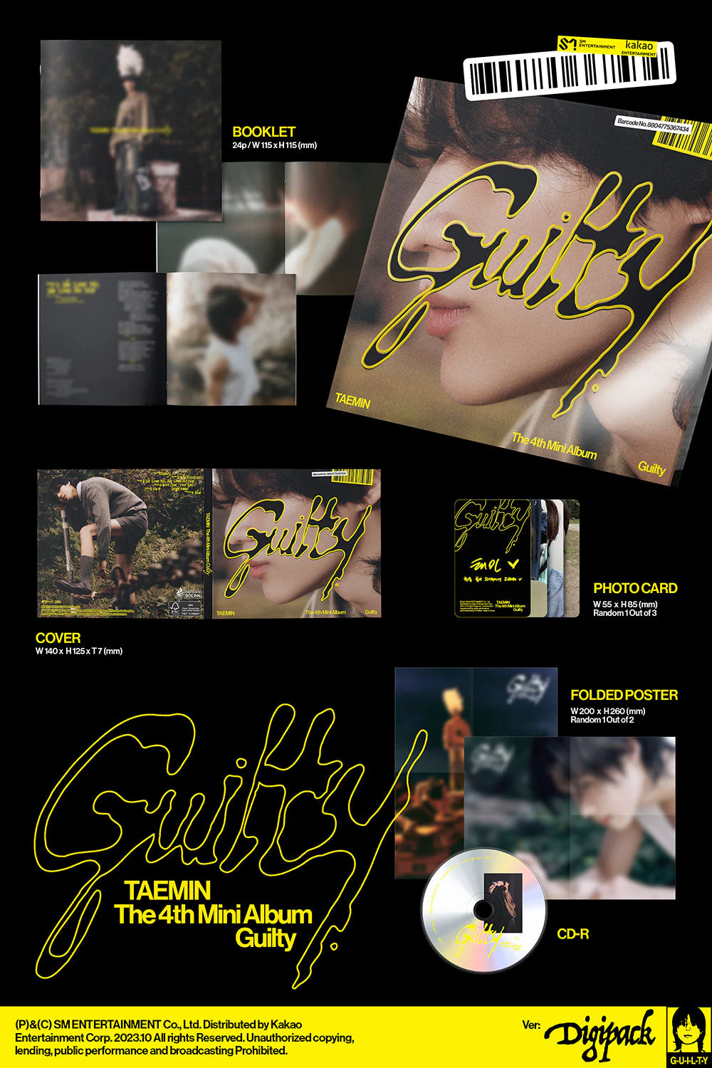 TAEMIN - GUILTY 4TH MINI ALBUM DIGIPACK VER. - Image 2