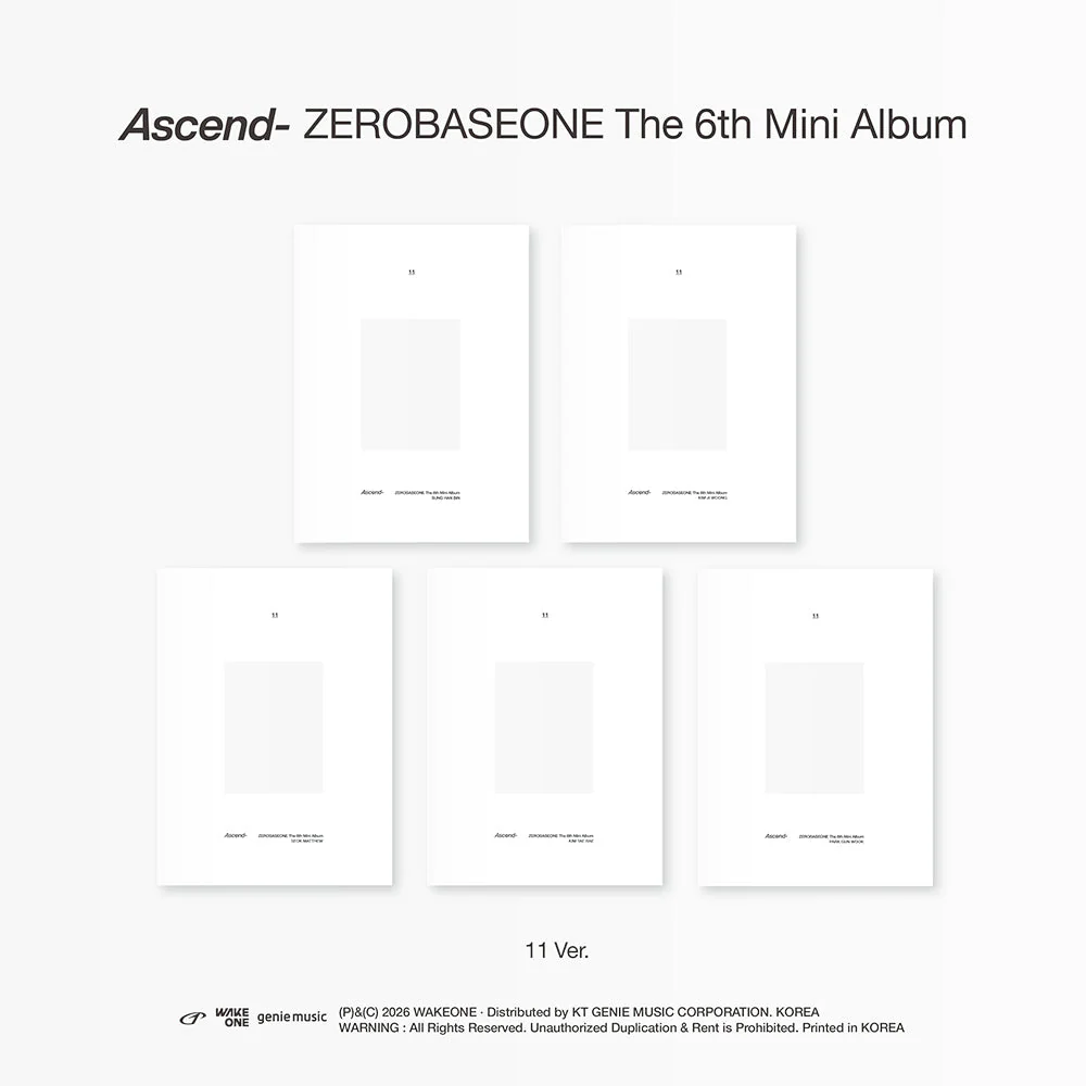 ZEROBASEONE - ASCEND- 6TH MINI ALBUM 11 VER RANDOM